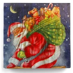 Weihnachtsservietten Mit Nikolaus-Motiv