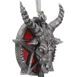 Baphomet Christbaumkugel 9,5cm 10 Baphomet Christbaumkugel 9,5cm -Finster Mode Haus baphomet weihnachtskugel baphomet christbaumkugel baphomet hanging ornament gothic schmuck 51108 03