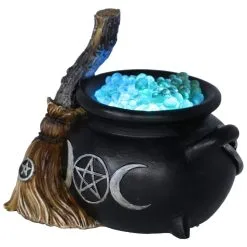 Brodelnder Hexenkessel Deko Mit LED 14,5cm 13 Brodelnder Hexenkessel Deko Mit LED 14,5cm -Finster Mode Haus blubbernder hexenkessel mit led licht bubbling cauldron decoration halloween und gothic wohnungsdeko 52420 5