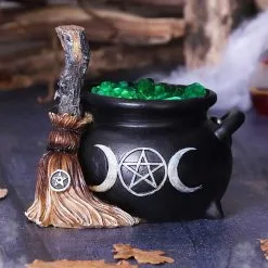 Brodelnder Hexenkessel Deko Mit LED 14,5cm 15 Brodelnder Hexenkessel Deko Mit LED 14,5cm -Finster Mode Haus blubbernder hexenkessel mit led licht bubbling cauldron decoration halloween und gothic wohnungsdeko 52420 7