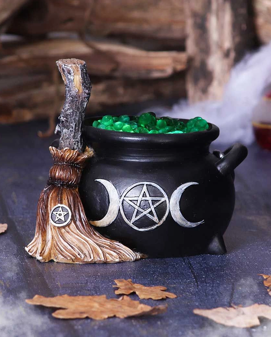 Brodelnder Hexenkessel Deko Mit LED 14,5cm 9 Brodelnder Hexenkessel Deko Mit LED 14,5cm – Bild 7