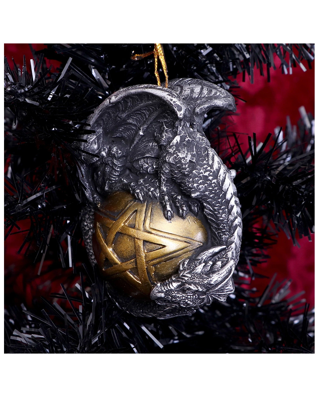Drache Mit Pentagramm Christbaumkugel 10cm 9 Drache Mit Pentagramm Christbaumkugel 10cm – Bild 7