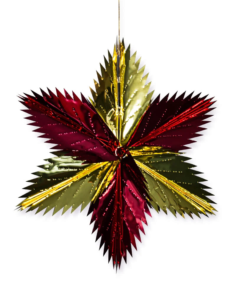 Deko Stern Rot Gold 3 Deko Stern Rot Gold