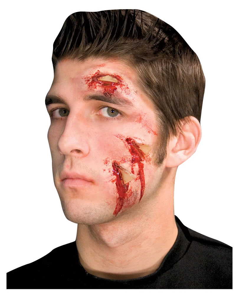 Glasscherben Wunde 3-teilig 3 Glasscherben Wunde 3-teilig