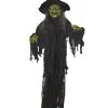 Grüne Walpurgisnacht-Hexe Hängefigur 200cm -Finster Mode Haus gruene maerchenhexe mit biegsamen armen halloween dekofigur halloween witch hanging prop 53916 01