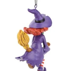 Fliegende Hexe Christbaumkugel 10cm -Finster Mode Haus hexe auf besen weihnachtskugel halloween und horror weihnachtsdeko flying witch hanging ornament 54757 5