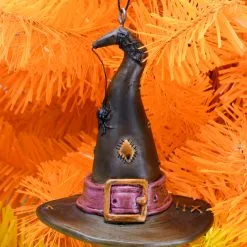 Hexenhut Christbaumkugel 8,9cm -Finster Mode Haus hexenhut weihnachtskugel halloween und horror weihnachtsdeko witch hat ornament 54756 4