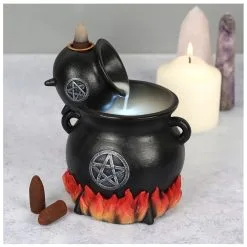 2 Hexenkessel Backflow Räucherkegel Halter Mit LED 9 2 Hexenkessel Backflow Räucherkegel Halter Mit LED -Finster Mode Haus hexenkessel duo backflow raeucherkegel halter mit licht pouring cauldron backflow incense holder with light 50658 04