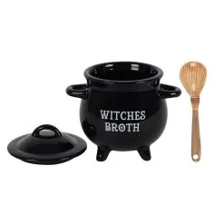 Hexenkessel Mit Löffel Als Suppenschale -Finster Mode Haus hexenkessel mit loeffel als suppenschuessel witches cauldron soup bowl with spoon halloween tischdeko 50657 03