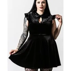 Amaymon Kleid Mit Kragen KILLSTAR -Finster Mode Haus killstar amaymon kragenkleid killstar amaymon collar dress killstar mode killstar fashion 52181 04