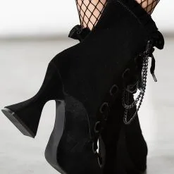 Deadly Twin Stiefeletten KILLSTAR -Finster Mode Haus killstar deadly twin boots mit ketten applikation killstar gothic boots killstar boots gothic accessoire und geschenkartikel 52766 1