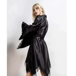 Devils Lullaby Satin Robe KILLSTAR 11 Devils Lullaby Satin Robe KILLSTAR -Finster Mode Haus killstar devils lullabz satin robe killstar gothic mode 51844 04