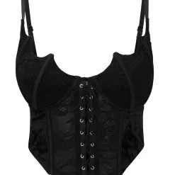 Fledermaus Spitzen Bustier KILLSTAR -Finster Mode Haus killstar fledermaus spitzen bustier killstar fang lace bustier killstar dessous gothic mode 51379 04