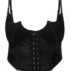 Fledermaus Spitzen Bustier KILLSTAR -Finster Mode Haus killstar fledermaus spitzen bustier killstar fang lace bustier killstar dessous gothic mode 51379 07