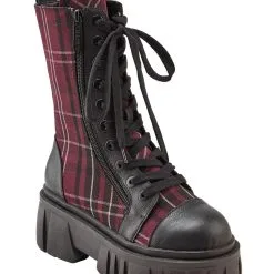 Kill The Bucket Schottenmuster Stiefel KILLSTAR 7 Kill The Bucket Schottenmuster Stiefel KILLSTAR -Finster Mode Haus killstar kill the bucket stiefel tartan killstar kill the bucket boots tartan gothic schuhe gothic stiefel 51702 03