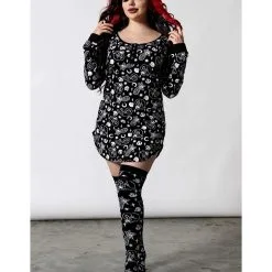 Purr Off Overknee Strümpfe KILLSTAR -Finster Mode Haus killstar purr off overknee struempfe killstar purr off overknee socks gothic mode gothic fashion 52114 03