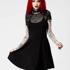 Rotten Luck Skater Kleid KILLSTAR -Finster Mode Haus killstar rotten luck skater kleid killstar rotten luck skater dress gothic fashion gohtic kleider und roecke gotik mode 52290 5