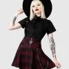 Study Hell Suspender Skirt Rot KILLSTAR -Finster Mode Haus killstar study hell suspender skirt rot killstar mode gothic rock gothic bekleidung gothic mode gothic fashion gothic accessoires und geschenkartikel 54043