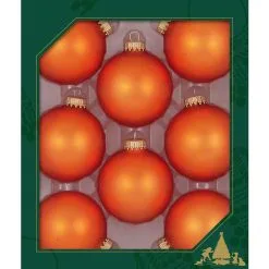 Matt Orange Halloween Christbaumkugeln Ø6,5cm 8 Stück