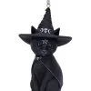 Purrah Hexenkatze Christbaumkugel 11cm -Finster Mode Haus purrah hexenkatze weihnachtskugel gothic christbaumkugel purrah witch cat hanging ornament 51092 01