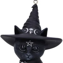 Purrah Hexenkatze Christbaumkugel 11cm -Finster Mode Haus purrah hexenkatze weihnachtskugel gothic christbaumkugel purrah witch cat hanging ornament 51092 05