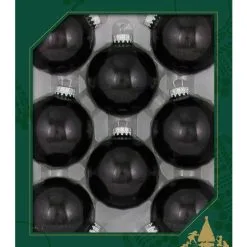 Schwarze Gothic Christbaumkugeln Ø6,5cm 8 Stück