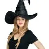 Schwarzer Hexenhut Mit Gebogener Spitze -Finster Mode Haus schwarzer hexenhut mit kurviger spitze schwarzer hexenhut mit gebogener spitze curved cone witch hat 51858 01