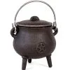 Hexenkessel Mit Pentagramm Aus Gusseisen 7cm -Finster Mode Haus schwarzer hexenkessel mit pentagram cast iron witches cauldron halloween deko gothic deko 50688 01 1
