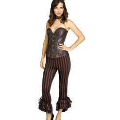 Schwarz-braune Piratin Kostümhose